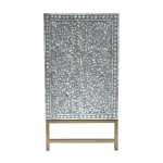 mother of pearl hand made swish sideboard Mother-of-pearl floral inlay cabinet on brass stand