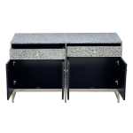mother of pearl hand made swish sideboard Floral inlay sideboard with drawers and cupboards open