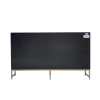 Large black electric heater on metal stand