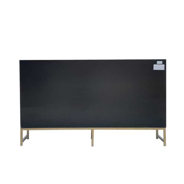 Large black electric heater on metal stand