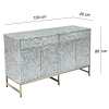 Floral inlay sideboard with gold legs and knobs