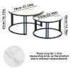 Round nesting coffee tables with marble tops