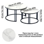 stylish round nesting coffee tables with metal frame Round nesting coffee tables with marble tops