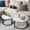 Modern living room with marble coffee tables