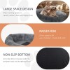 Large grey dog bed with raised rim