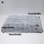 comfortable pet bed with removable cover and anti skid base(medium) Grey fluffy pet bed with dimensions labelled