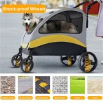 large dog stroller foldable pet pushchair with doors Husky in shock-proof wheeled pet stroller