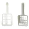 stainless steel enclosed cat litter box top exit pet toilet box w/ litter scoop White plastic cat litter scoop with slots