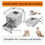 stainless steel enclosed cat litter box top exit pet toilet box w/ litter scoop Detachable enclosed cat litter box with dimensions