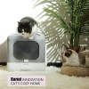Two cats with modern enclosed litter box