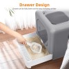 Pull-out drawer cat litter box design