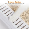 Cat paw on slotted litter box drawer