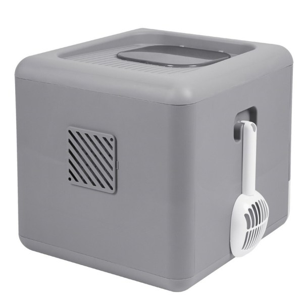 Grey automatic self-cleaning cat litter box