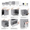 Step-by-step assembly of enclosed cat litter box