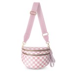 v888 elosung25400 202504281537 00.jpg Pink checkerboard crossbody bag with wide strap