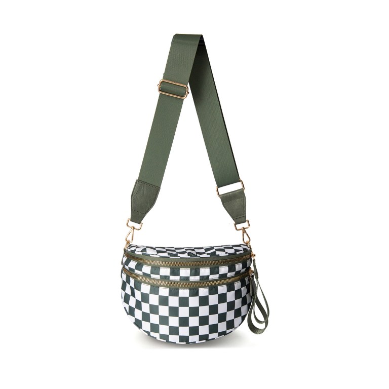 v888 elosung25401 202504281538 00.jpg Green and white checkered crossbody bag with strap