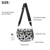 oxford cloth crossbody bag,large capacity shell shaped fanny pack with adjustable strap(black) Cow print crossbody bag with adjustable strap