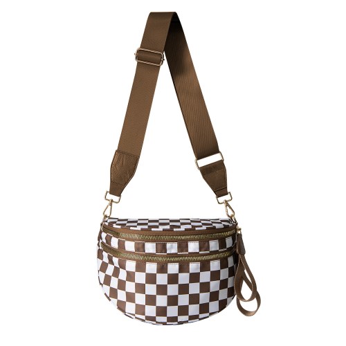 v888 elosung25403 202504281540 00.jpg Brown and white checkerboard crossbody bag