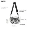 oxford cloth crossbody bag,large capacity shell shaped fanny pack with adjustable strap(brown plaid) Cow print crossbody bag with adjustable strap