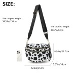 Cow print crossbody bag with adjustable strap