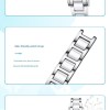 women's butterfly quartz watch with ceramic steel strap and luminous hands (silver shell white surface steel belt) Silver butterfly dial watch with metal strap