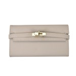 v888 elosung27152 202504281545 00.jpg Beige leather clutch wallet with gold clasp