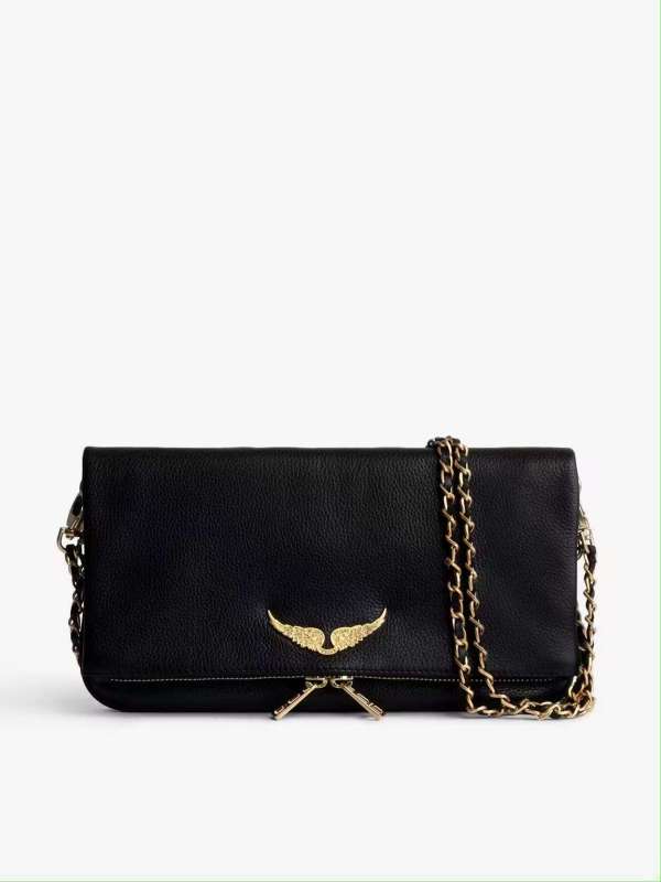 v888 elosung29126 202505231311 00.jpg Black leather clutch with gold chain strap