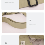 Beige bag strap with adjustable buckle detail