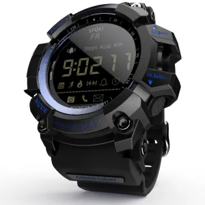 Rugged black digital sports watch with large display
