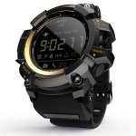 Rugged black and gold digital sports watch