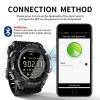 rugged sports smartwatch 50m waterproof, 24h 3d pedometer, bluetooth notifications & long battery life(black with red text) Smartwatch connecting to smartphone via Bluetooth app