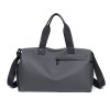 Grey duffel bag with shoulder strap