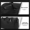 Black duffel bag with multiple storage pockets