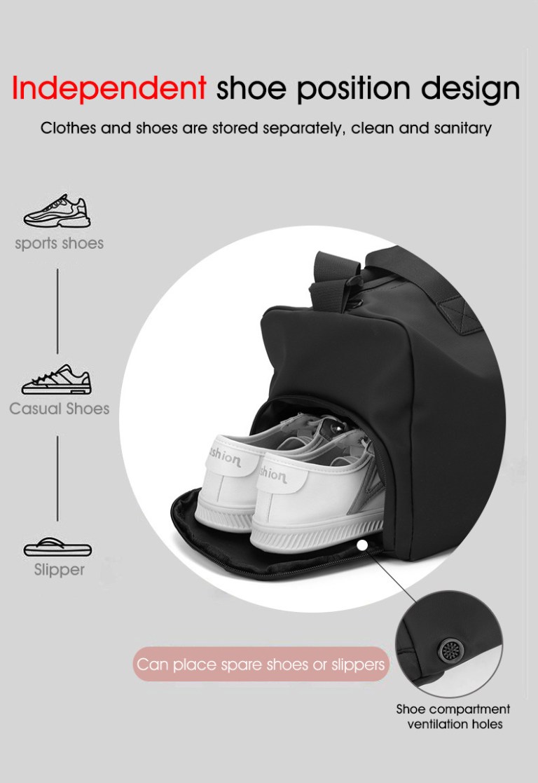 large capacity travel duffel bag with shoe compartment & wet pocket multi purpose gym & weekend bag(pink) Backpack with separate ventilated shoe compartment