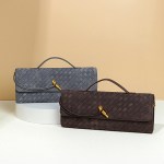 retro woven baguette handbag for women suede texture pu leather shoulder crossbody bag elegant evening clutch pine tea color Two woven leather handbags with gold clasps
