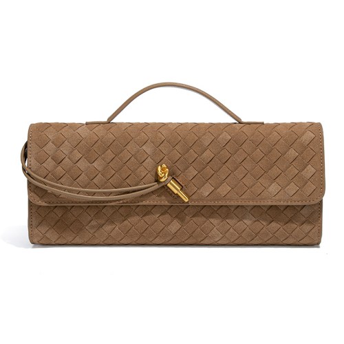 v888 elosung41400 202512091015 00.jpg Tan woven leather clutch with gold clasp