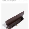 retro woven baguette handbag for women suede texture pu leather shoulder crossbody bag elegant evening clutch burgundy Open brown leather handbag showing interior compartments