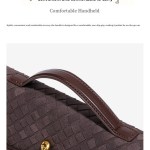 Brown woven leather bag with sturdy handle