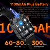 rugged outdoor smart watch for men 1100mah extra long battery with led flashlight & compass 2.01 hd screen bluetooth calling ip68 waterproof fitness tracker black" Rugged smartwatch with 1100mAh long-life battery