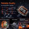 rugged outdoor smart watch for men 1100mah extra long battery with led flashlight & compass 2.01 hd screen bluetooth calling ip68 waterproof fitness tracker black" Rugged smartwatch showcasing durability and resistance features