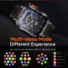 rugged outdoor smart watch for men 1100mah extra long battery with led flashlight & compass 2.01 hd screen bluetooth calling ip68 waterproof fitness tracker black" Black rugged smartwatch with multi-menu display modes