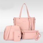 Pink handbag set with tote and accessories