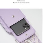 Lavender leather phone crossbody bag with smartphone