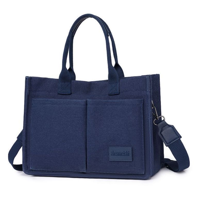 v888 elosung48947 00.jpg Navy canvas tote bag with shoulder strap