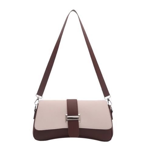 v888 elosung51240 00.jpg Two-tone beige and brown shoulder handbag