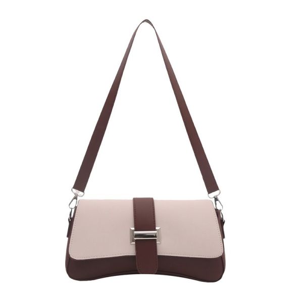 v888 elosung51240 00.jpg Two-tone beige and brown shoulder handbag