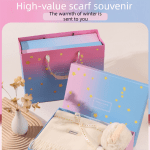 Gradient gift box with winter scarf inside