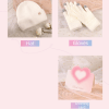 white winter scarf gift box set for women (4 piece set: earmuffs, hat, gloves, and scarf) soft warm scarf with luxury gift packaging birthday present for girlfriend wife daughter Cream knit hat, gloves and heart greeting card