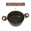 Speckled nonstick cooking pot with wood-look handles