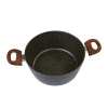 Speckled nonstick cooking pot with wood-look handles